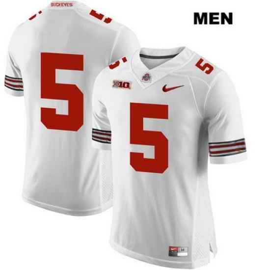 Baron Browning Ohio State Buckeyes Authentic Mens Nike  5 Stitched White College Football Jersey Without Name Jersey